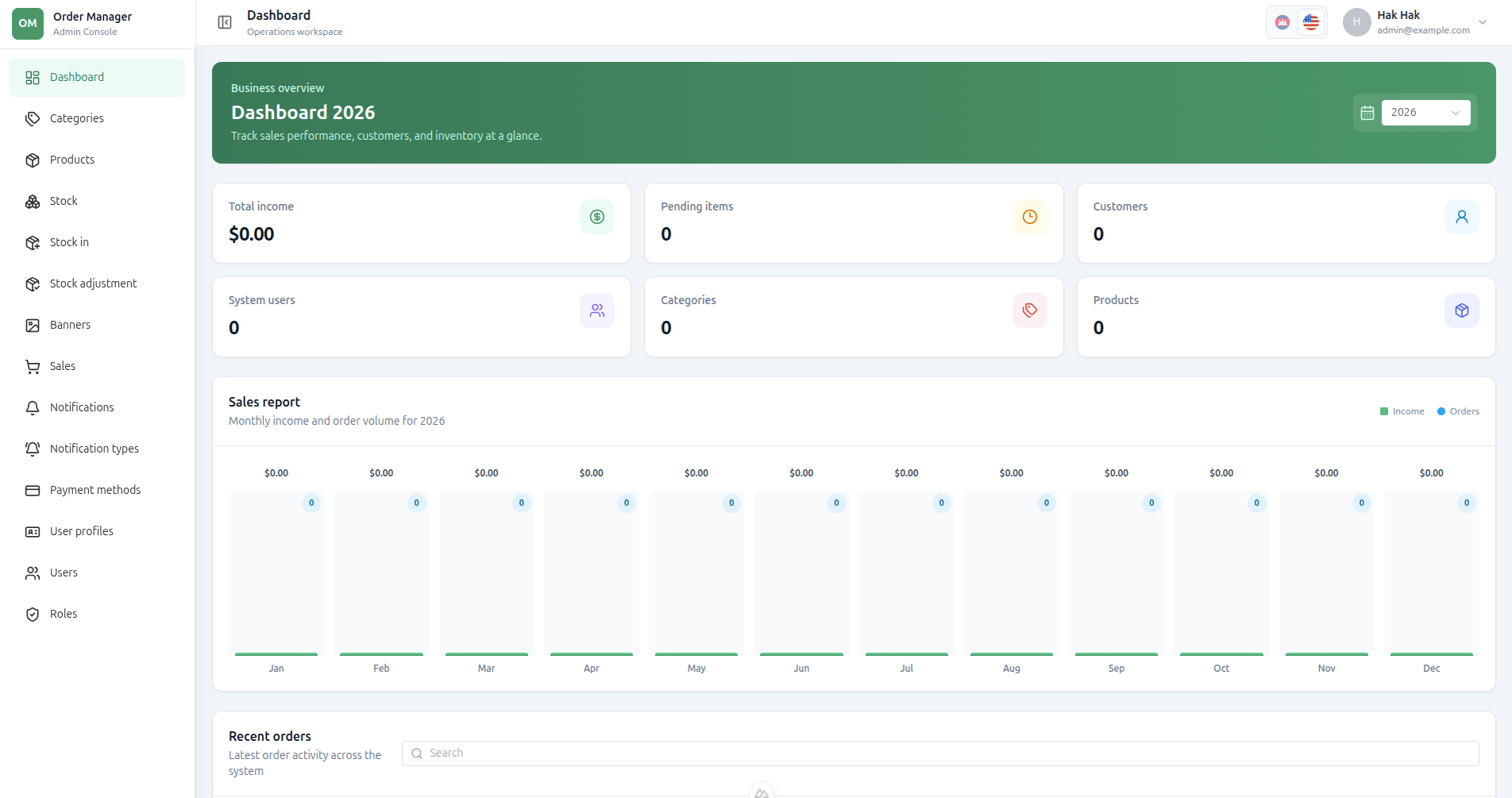 Order Management application preview